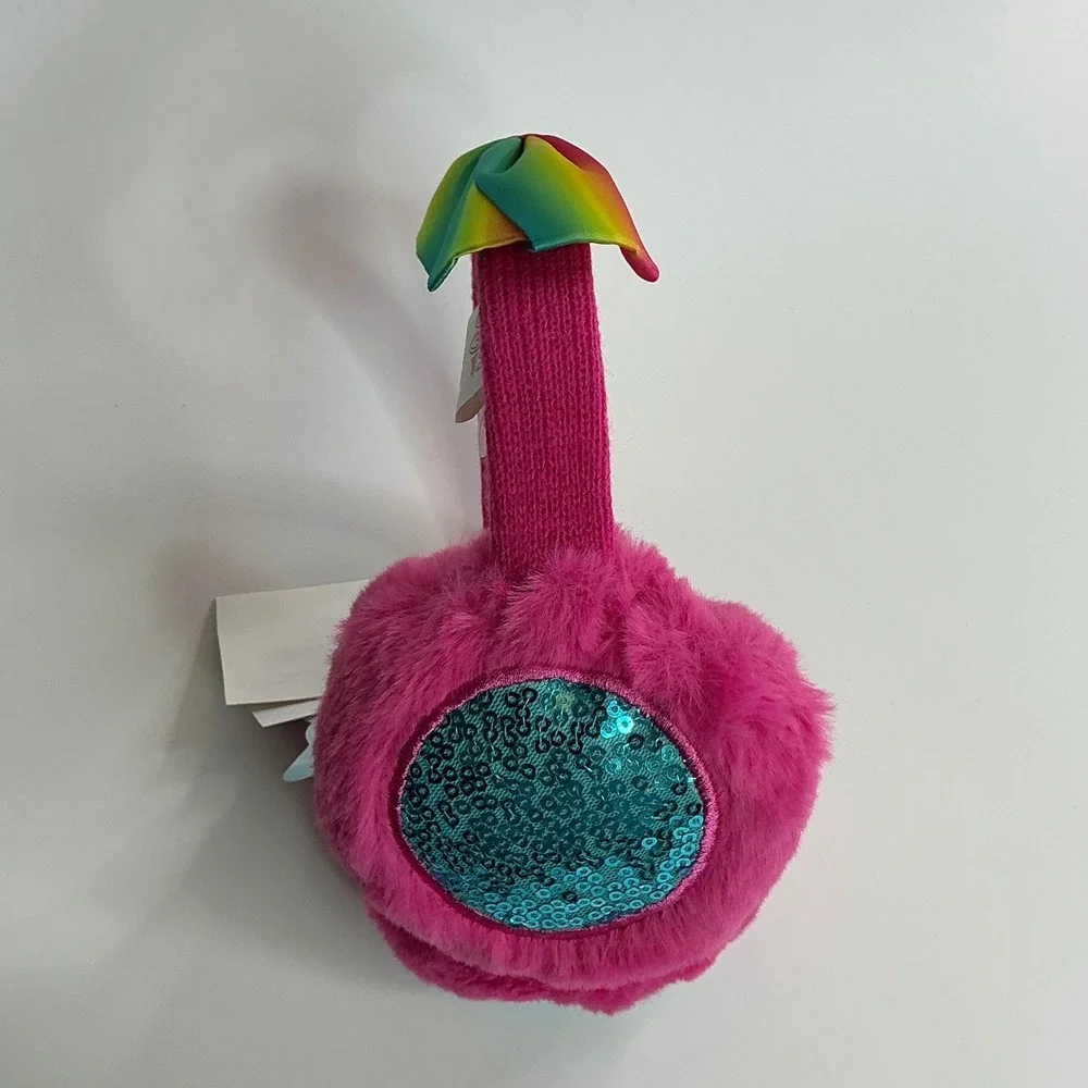 JoJo Siwa Pink Earmuffs Girls One Size Rainbow Bow Faux Fur JJFE2371TG